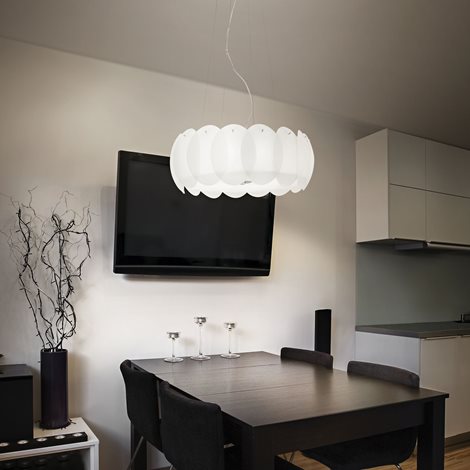 OVALINO SP8 závěsné svítidlo 8x E27 60W bez zdroje 55cm IP20, bílé 2