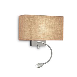 HOTEL KRONPLATZ AP2 nástěnné svítidlo 1xLED 1W 55lm 3000K+1xE27 60W bez zdroje IP20, béžovo-chromové