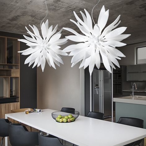 LEAVES SP12 závěsné svítidlo 12x G9 LED 3W 370lm 3000K 80cm IP20, bílé 2