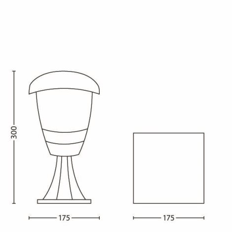15382/30/16 Creek venkovní sloupkové svítidlo 1xE27 60W bez zdroje 32,5cm IP44, černé 4