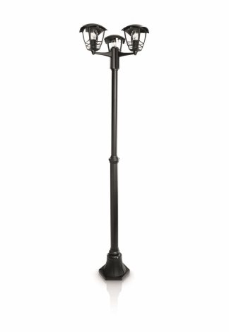 15385/30/16 Creek venkovní sloupkové svítidlo 3xE27 60W bez zdroje 184cm IP44, černé 3
