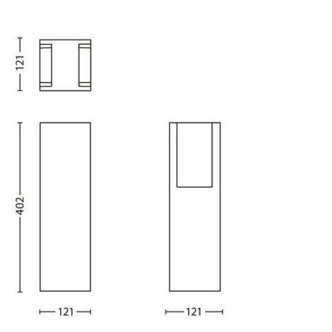 16353/93/16 Bridge venkovní sloupkové svítidlo 1xE27 42W 40,2cm IP44, antracitové 4