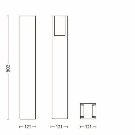 16354/93/16 Bridge venkovní sloupkové svítidlo 1xE27 42W 80cm IP44, antracitové 4