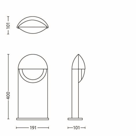 16457/93/16 Capricorn VENKOVNÍ SLOUPEK LED 6W 600lm 2700K IP44, antracit 5