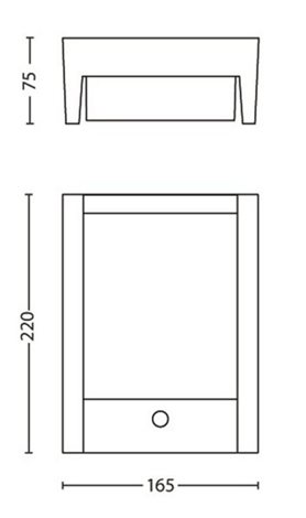 16461/93/16 Arbour IR venkovní nástěnné LED svítidlo se senzorem 1x6W 600lm 2700K IP44, antracitové 17