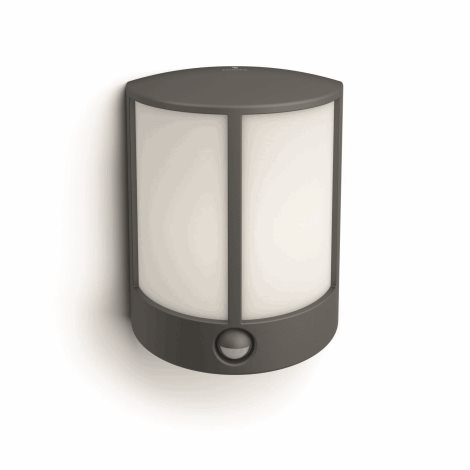 16465/93/16 Stock IR venkovní nástěnné LED svítidlo se senzorem 1x6W 600lm 2700K IP44, antracitové 2
