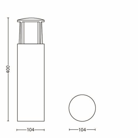 16466/93/16 Stock venkovní sloupkové LED svítidlo 1x6W 600lm 2700K 40cm IP44, antracitové 5