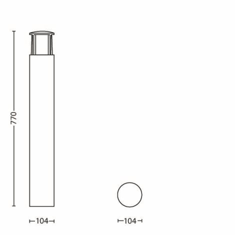16467/93/16 Stock venkovní sloupkové LED svítidlo 1x6W 600lm 2700K 77cm IP44, antracitové 5