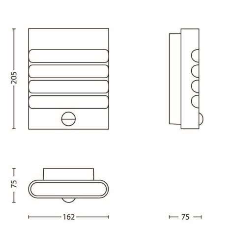 17274/47/16 Raccoon IR venkovní nástěnné LED svítidlo se senzorem 1x3W 270lm 2700K IP44, nerezové 6