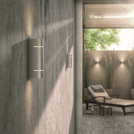 17312/47/16 Sunset venkovní nástěnné LED svítidlo 2x1W 200lm 2700K IP44, nerezové 2