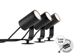 17414/30/P7 Hue WACA Lily 3SET venkovní spotové LED svítidlo 8W 650lm 2200-6500K IP65 černá +adaptér