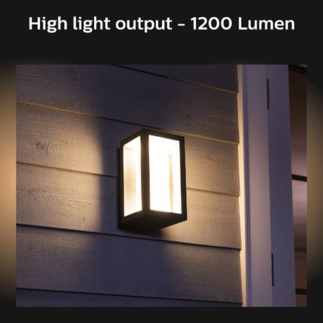 17429/30/P7 Hue WACA Impress venkovní nástěnné LED svítidlo 2x8W 1180lm 2200-6500K RGB IP44 černá 23