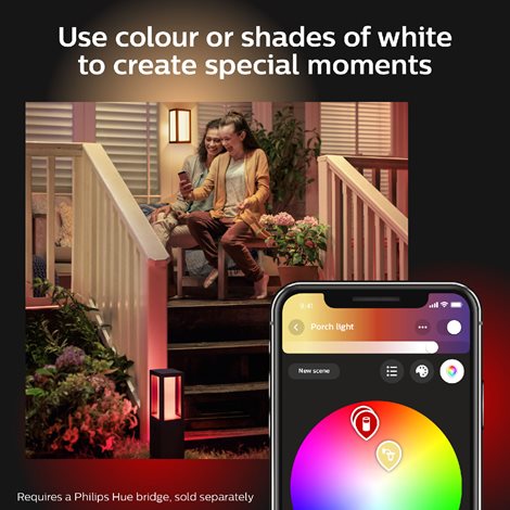 17429/30/P7 Hue WACA Impress venkovní nástěnné LED svítidlo 2x8W 1180lm 2200-6500K RGB IP44 černá 29