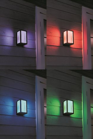 17429/30/P7 Hue WACA Impress venkovní nástěnné LED svítidlo 2x8W 1180lm 2200-6500K RGB IP44 černá 36