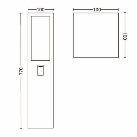 17432/30/P7 Hue WACA Impress venkovní sloupkové LED svítidlo 2x8W 1180lm 2200-6500K RGB IP44 černá 7