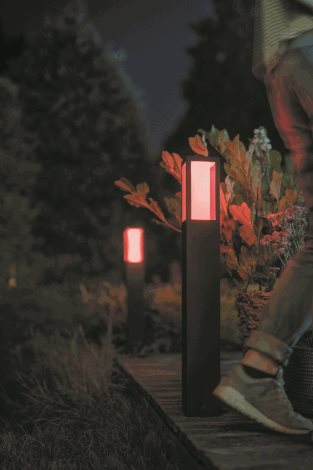 17432/30/P7 Hue WACA Impress venkovní sloupkové LED svítidlo 2x8W 1180lm 2200-6500K RGB IP44 černá 10