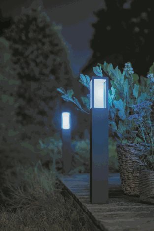 17432/30/P7 Hue WACA Impress venkovní sloupkové LED svítidlo 2x8W 1180lm 2200-6500K RGB IP44 černá 12