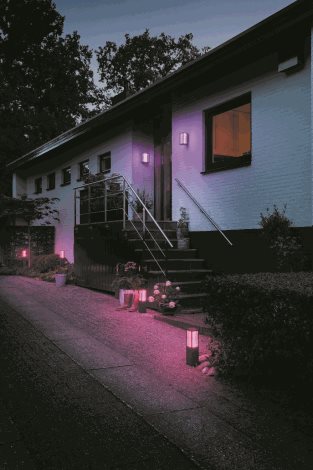 17432/30/P7 Hue WACA Impress venkovní sloupkové LED svítidlo 2x8W 1180lm 2200-6500K RGB IP44 černá 17