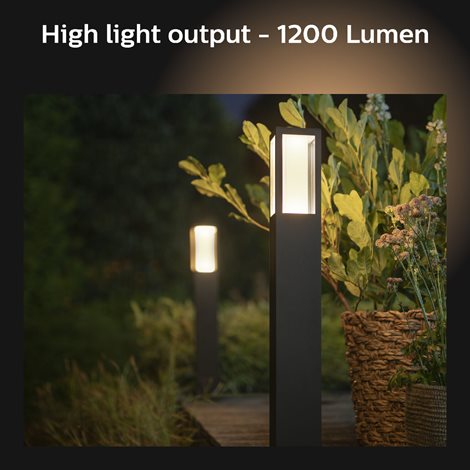 17432/30/P7 Hue WACA Impress venkovní sloupkové LED svítidlo 2x8W 1180lm 2200-6500K RGB IP44 černá 19