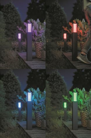 17432/30/P7 Hue WACA Impress venkovní sloupkové LED svítidlo 2x8W 1180lm 2200-6500K RGB IP44 černá 30