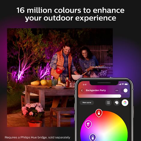 17435/30/P7 Hue WACA Discover venkovní nástěnné LED svítidlo 79W 2300lm 2200-6500K RGB IP44 černá 45