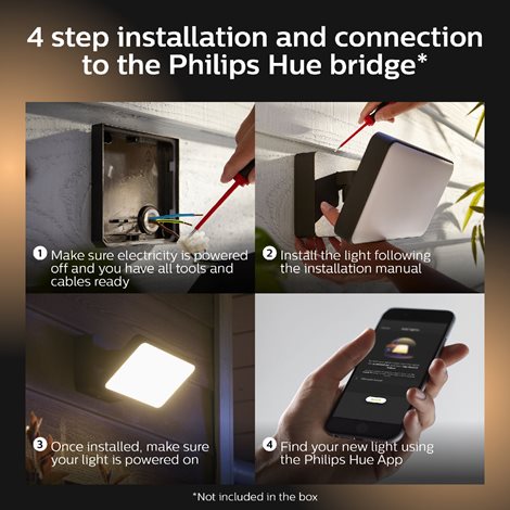 17436/30/P7 Hue White Welcome venkovní nástěnné LED svítidlo 28W 2300lm 2700K IP44 černý 33