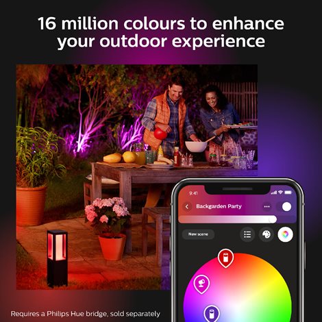 17440/30/P7 Hue WACA Econic venkovní nástěnné LED svítidlo 15W 1150lm 2200-6500K RGB IP44 černá 25
