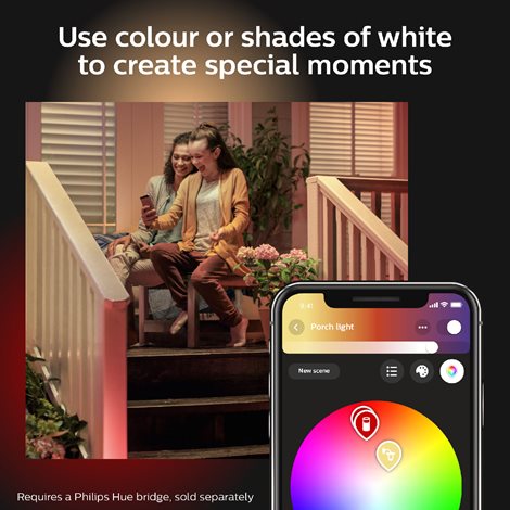 17440/30/P7 Hue WACA Econic venkovní nástěnné LED svítidlo 15W 1150lm 2200-6500K RGB IP44 černá 26