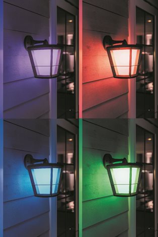 17440/30/P7 Hue WACA Econic venkovní nástěnné LED svítidlo 15W 1150lm 2200-6500K RGB IP44 černá 33
