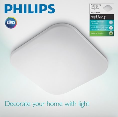 31110/31/P0 Mauve přisazené LED svítidlo 1x17W 1700lm 2700K IP20 32cm, bílé 6