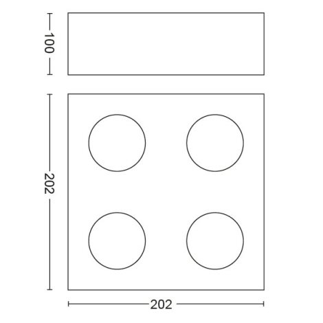 50494/30/P0 Box stropní bodové LED svítidlo 4x4,5W 2000lm 2200-2700K IP20 WarmGlow, černé 5