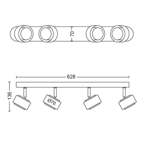 50654/30/P0 Ferano SVÍTIDLO BODOVÉ LED 4x4,3W 1600lm 2700K IP20, černá 6