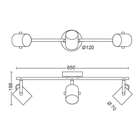 50663/31/P0 Byre SVÍTIDLO BODOVÉ LED 3x4,3W 1200lm 2200-2700K IP20, bílá 9