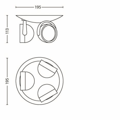 Bodové LED svítidlo Philips Dyna 53233/30/16 3x3W 2700K, černé  5