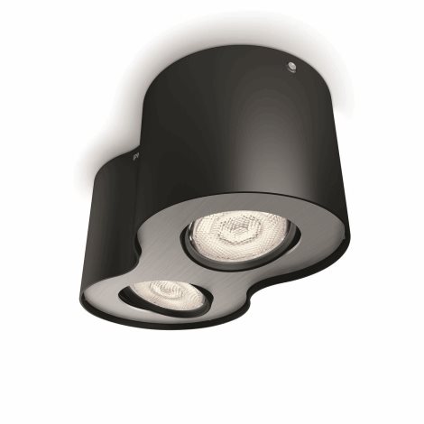 53302/30/16 Stropní bodové LED svítidlo Philips Phase 2x4,5W 1000lm 2700K, černé 2