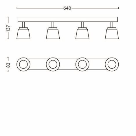 53344/17/16 Dender SVÍTIDLO BODOVÉ LED 4x4W 1320lm 2700K, mat.chrom 6