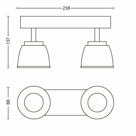 53352/17/16  svítidlo bodové 2x4W LED 6