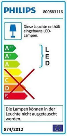Zápustné LED svítidlo Philips Rastaban 80088/31/16 20W 1880lm 4000K, bílé 5