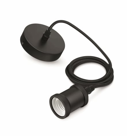 Vintage závěsný kabel 2m s objímkou E27 max. 40W IP20, černá 1