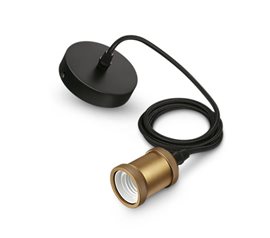 Vintage závěsný kabel 2m s objímkou E27 max. 40W IP20, zlatá