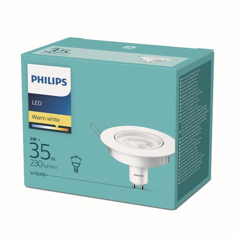 Frame podhledové svítidlo GU10 LED 1x3W 250lm 2700K 9cm kulaté IP20, bílé 2