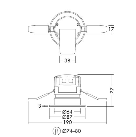 FRED LED IP65 75 550 830 LED svítidlo s protipožární odolností 7W 3000K 550lm 5