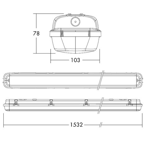 JULIE 1500 LED IP65 6300 840 LED svítidlo prachotěsné 55W 4000K 6300lm 6