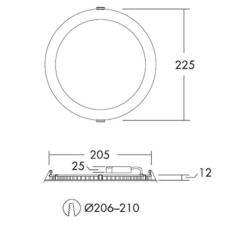 ZOE LED DL 200 1500 830 LED svítidlo ploché typu downlight IP44 18W 3000K 1500lm 6