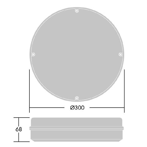 LARA LED 300 1200 840 BLK LED svítidlo kruhové přisazené s IP65 černé 13W 4000K 1200lm 4