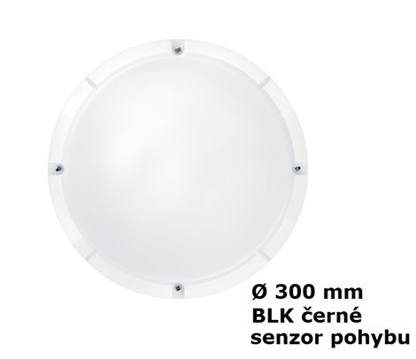 LARA LED 300 1200 840 MWS BLK LED svítidlo kruhové přisazené s IP65 černé 13W 4000K 1200lm 1