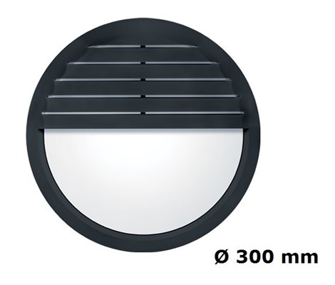 LARA EYELID GRILLE TRIM LARGE 300 BLK Rámeček černý 300mm oční víčko s mřížkou 1