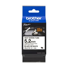 HSE-211E bílý podklad/černý tisk 5,2mm, smršťovací bužírka, délka 1,5m