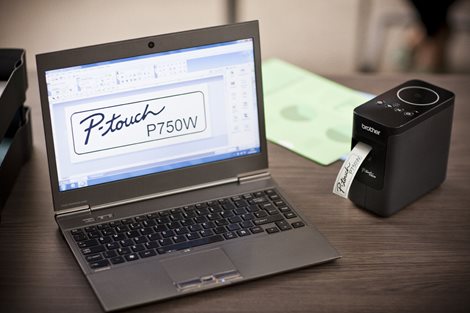 PT-P750W tiskárna samolepících štítků, pásky 6-24mm, automatický odstřih + poloodstřih 10