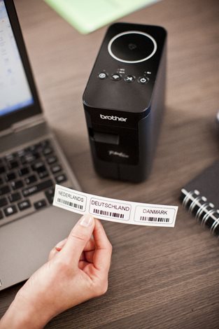 PT-P750W tiskárna samolepících štítků, pásky 6-24mm, automatický odstřih + poloodstřih 12